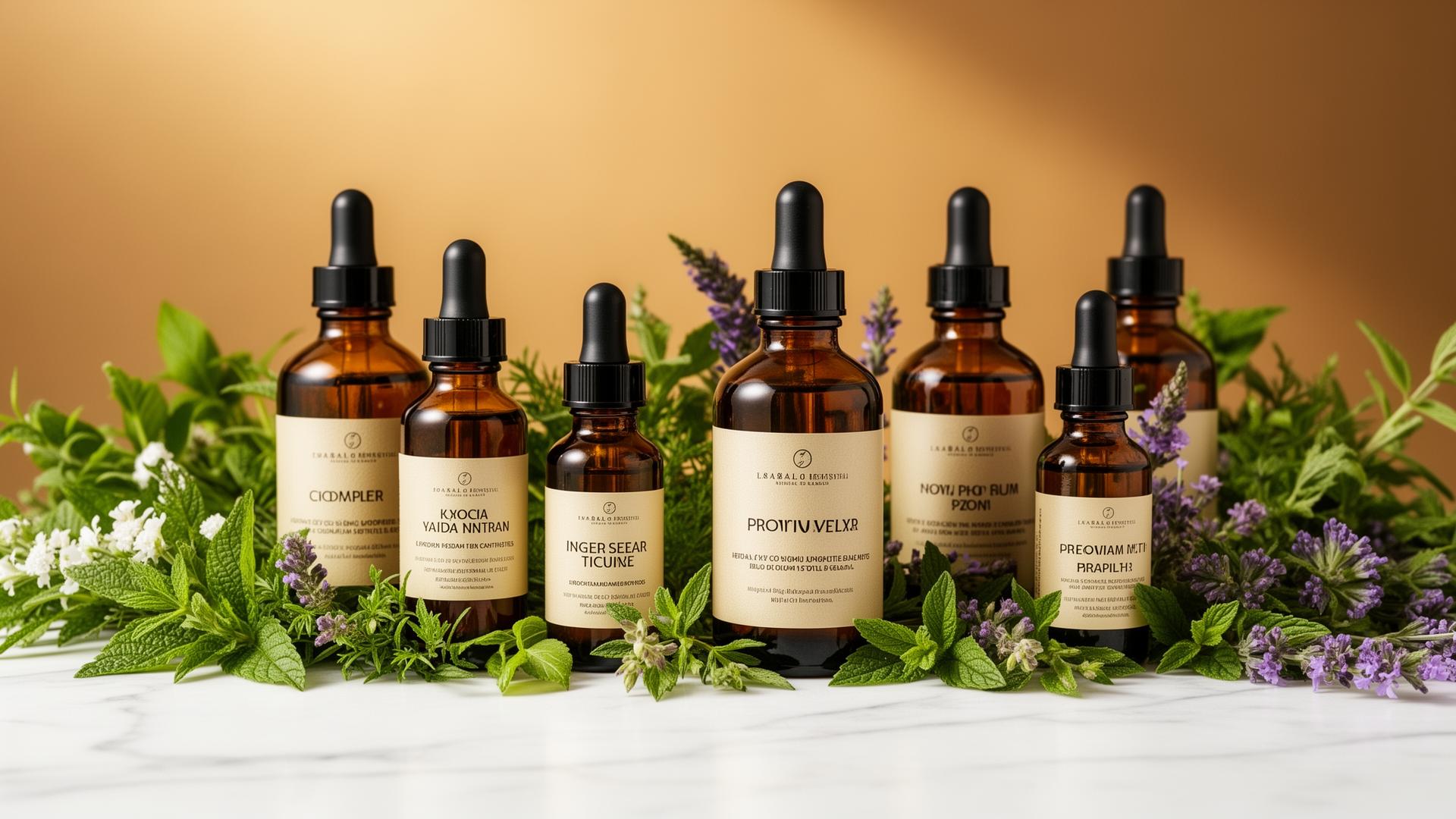 Coleção de tinturas fitoterápicas premium